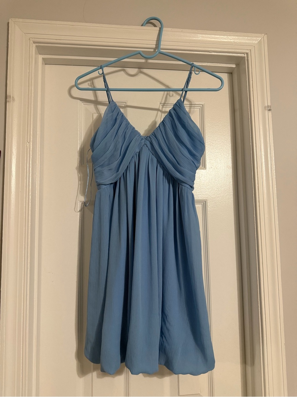 Abercrombie & Fitch Light Blue Chiffon Baby Doll Bubble Dress Size Small